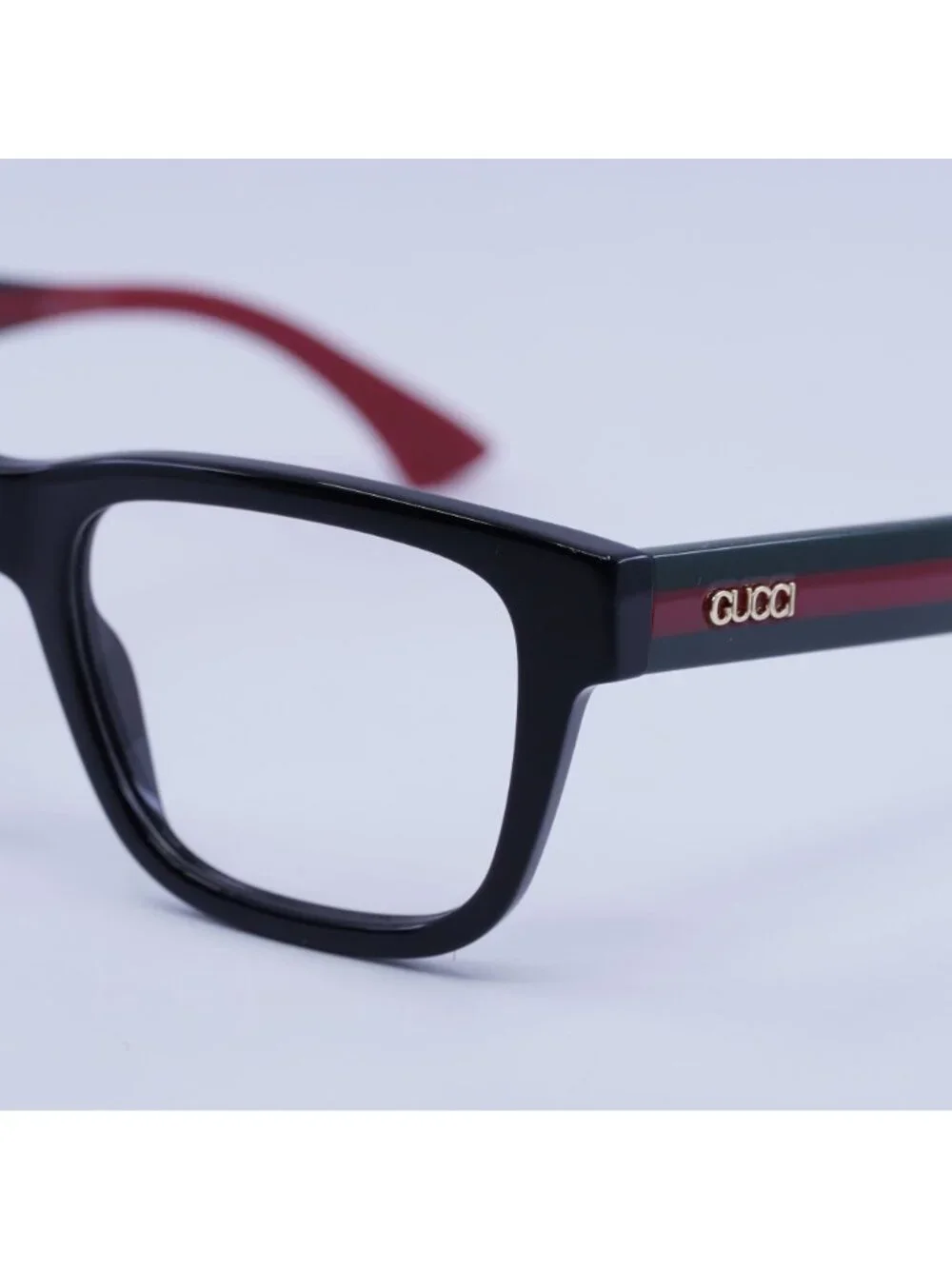Gucci GG1870O 001 Eyeglasses Black/Green/Red 53mm Square Frame